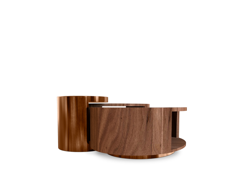 Antigua table side view showing different heights