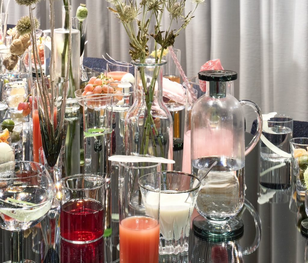 Tom Dixon fancy food in fancy vessels detailed view on table