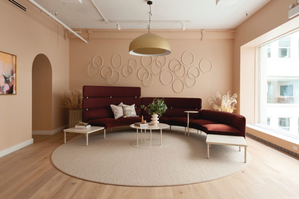 Hightower permanent showroom at the Merchandise Mart with Adapt modular sofa