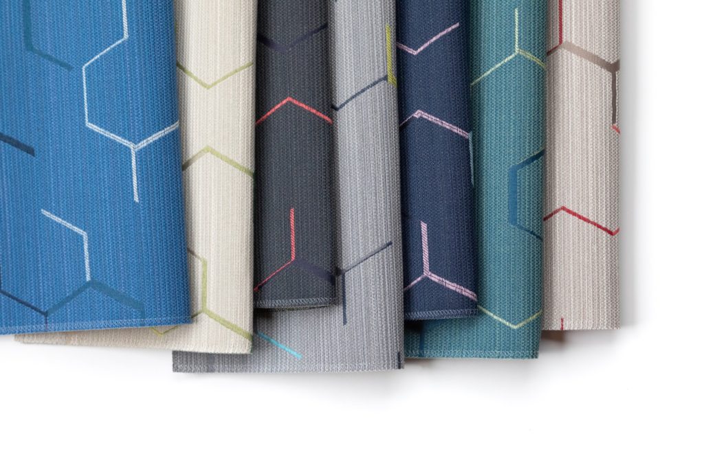 Vertex Crypton Edge Swatches pattern of partial hexagons on solid background