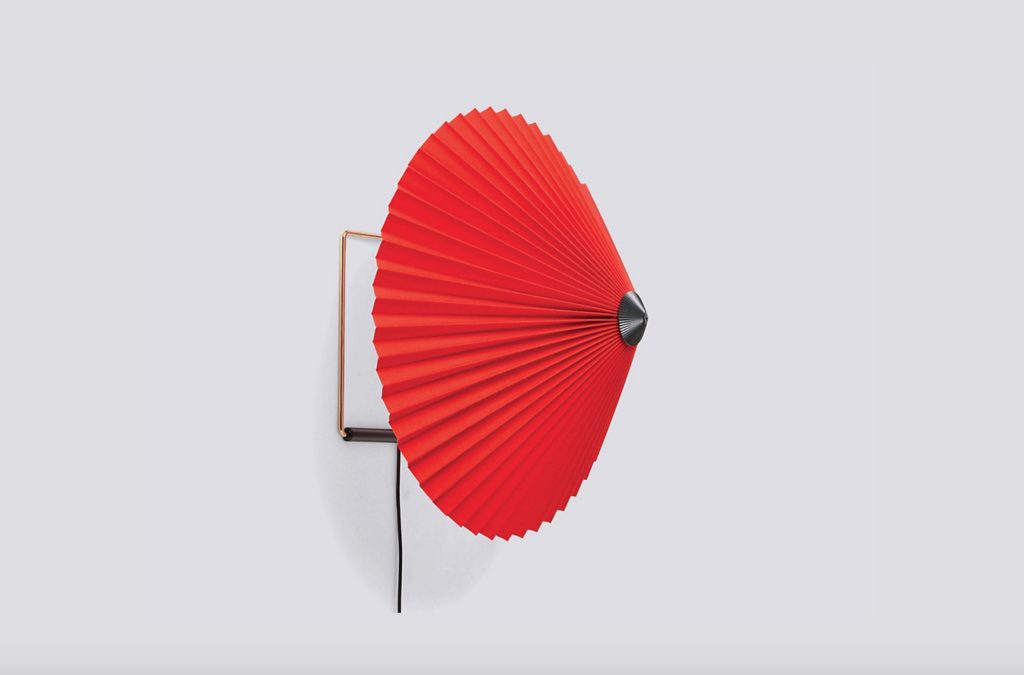 Matin red shade wall lamp
