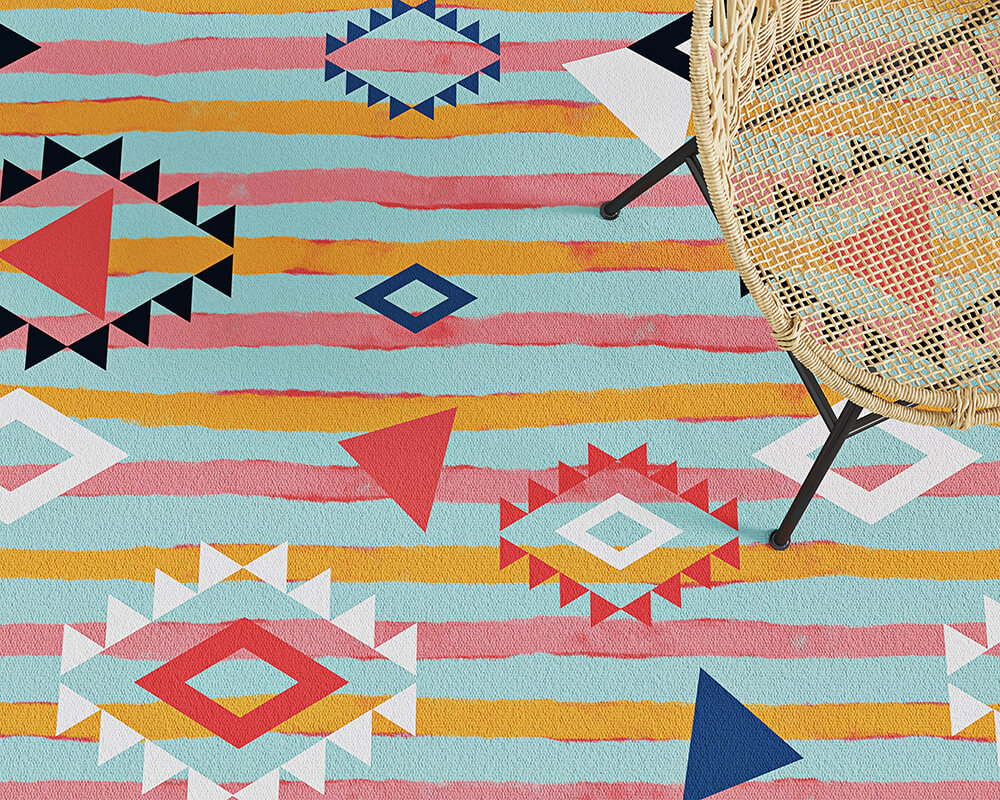 Talk Carpet carpet with colorful native American features