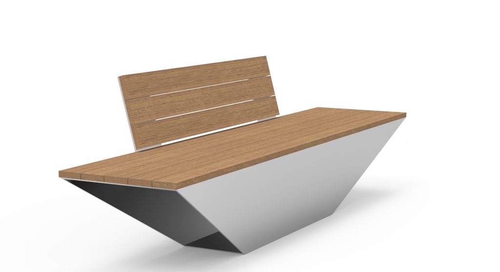 Inspec Oco bench with backrest
