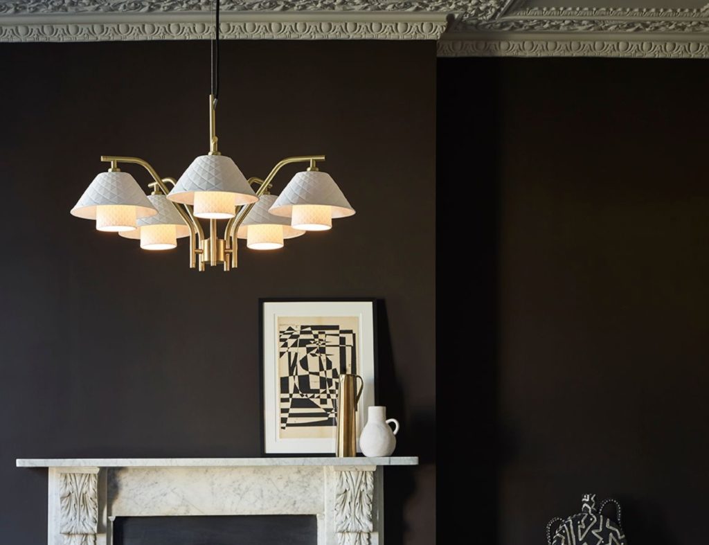 Oxford Double above fireplace mantle in traditional living room