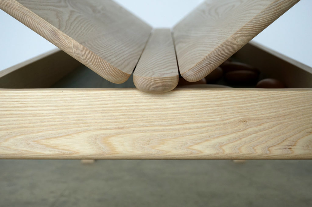 Launch Pad Stash Table Detail of hinges