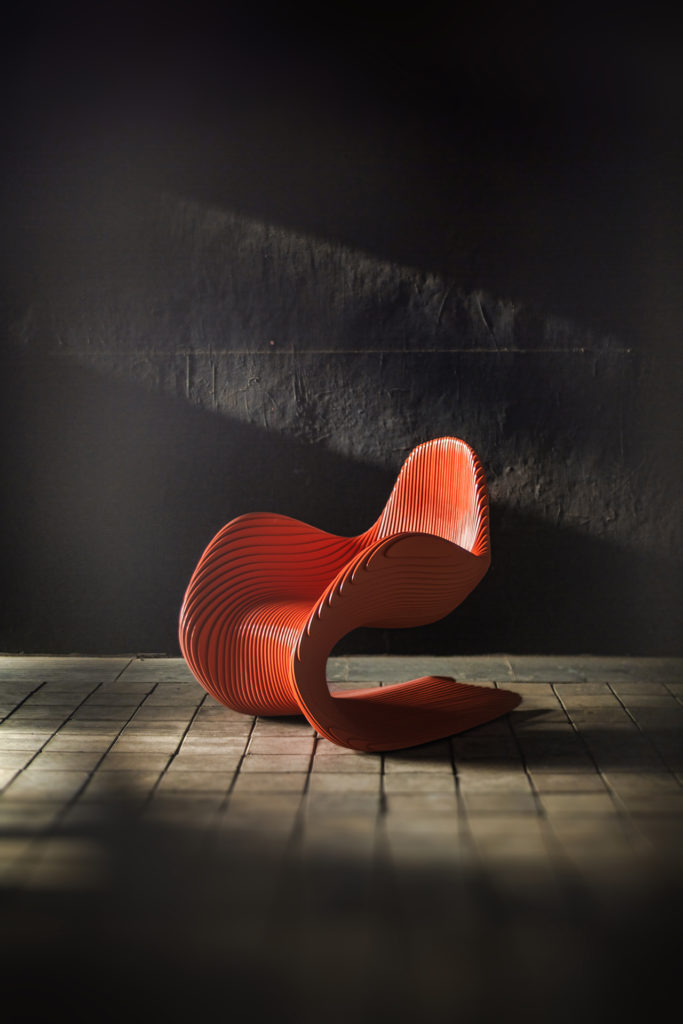 Betula chair angled view in coral