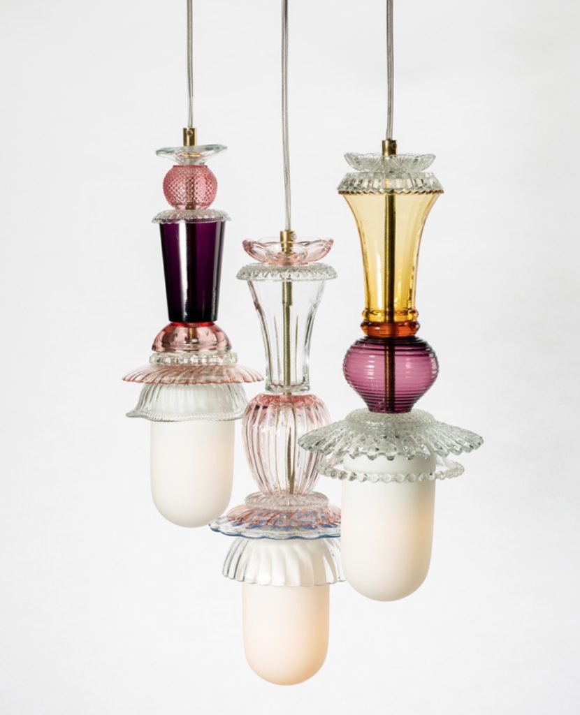 Glass Droplet series pink, violet, amber