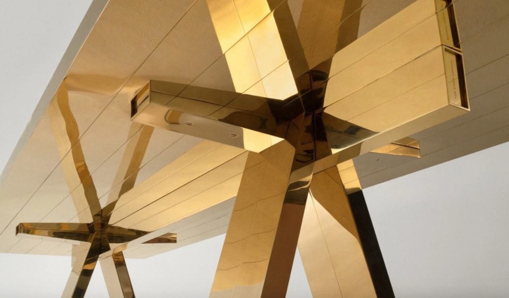 brass mass table detail from underneath