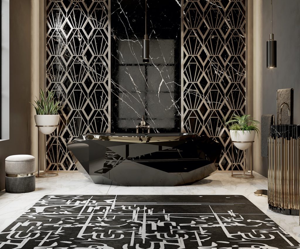 Boca do Lobo loft Bathroom with Black Diamond tub