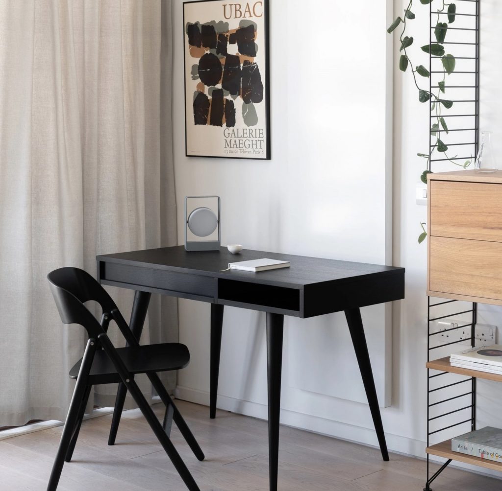 Celine desk in black with black chair