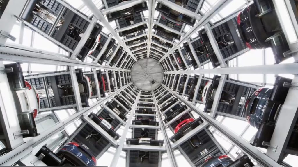 TK Elevator car silo with A.I. technology