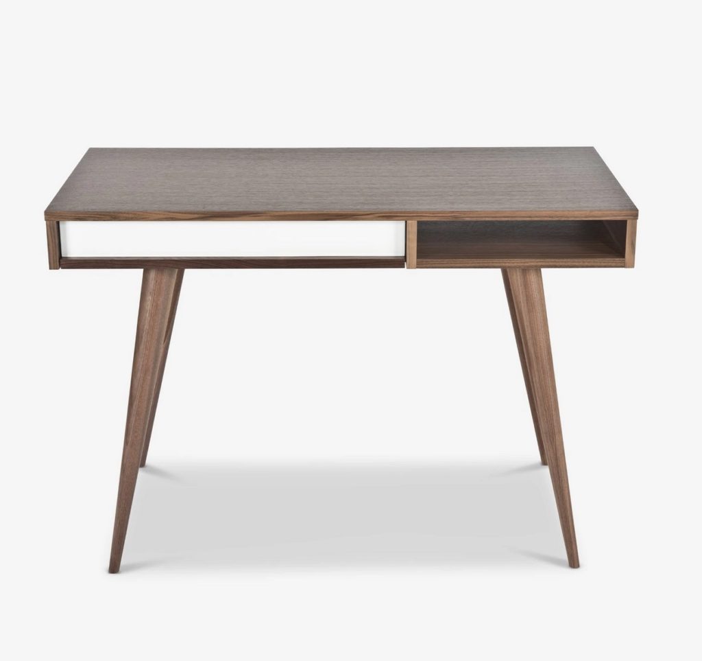 Celine desk walnut with white drawer
