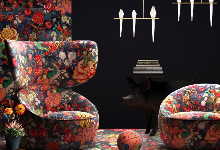 Moooi Rendezvous Tokyo Blue fabric