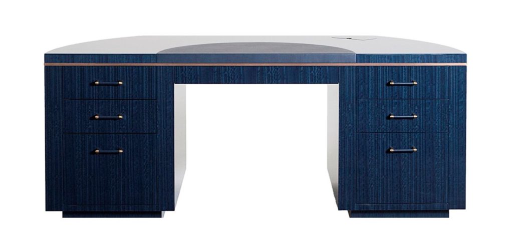 Blue Lunar Luxury desk front view