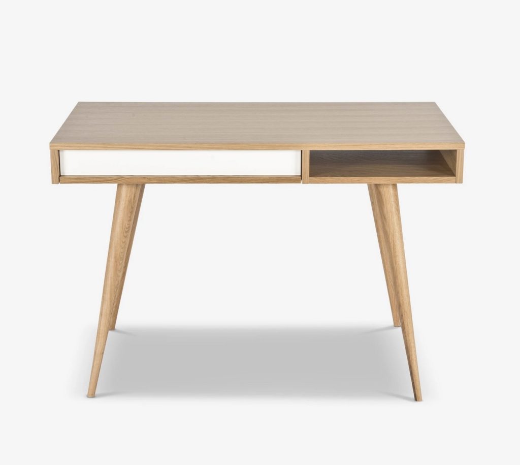 Celine desk in oak with white drawer