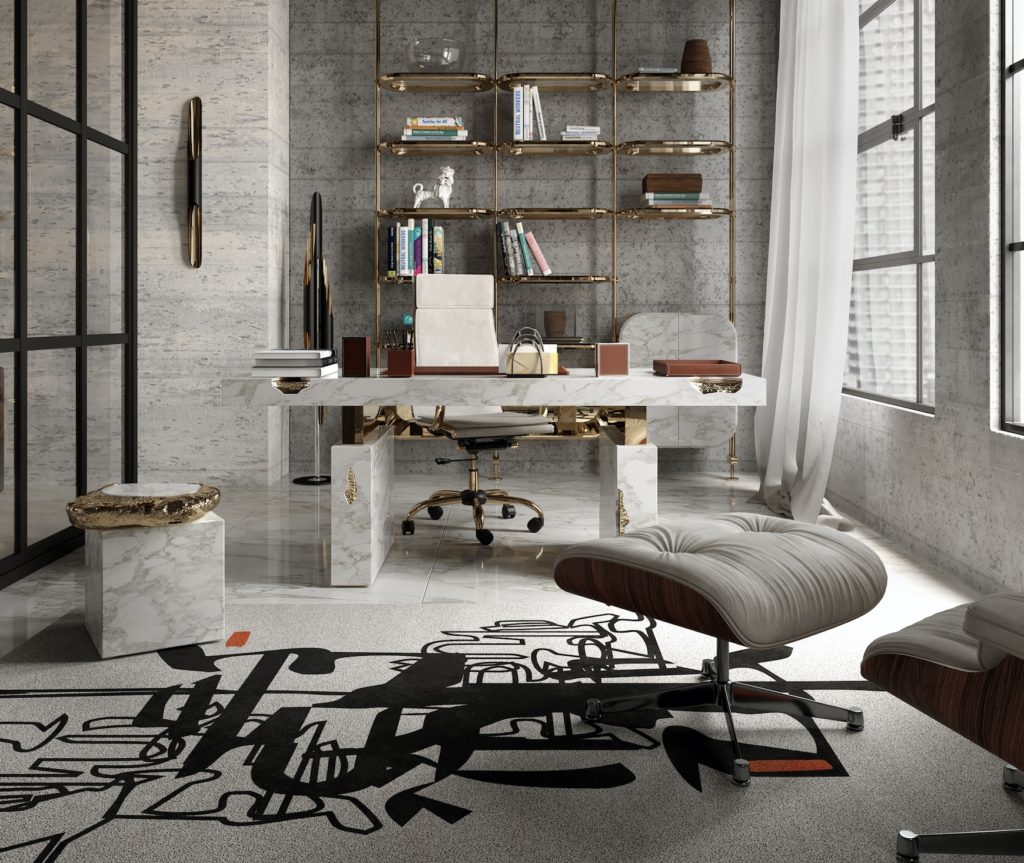 Boca do Lobo loft office with Empire desk