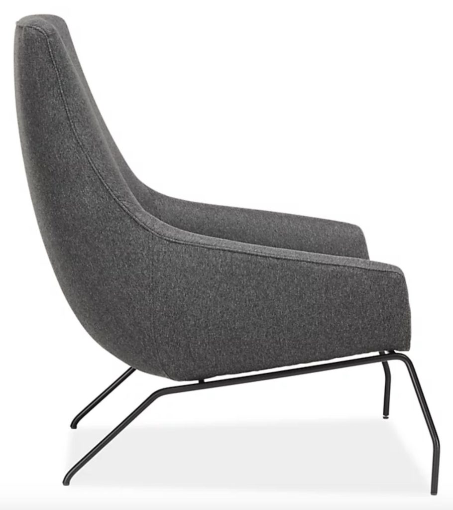Rhodes chair gray side view