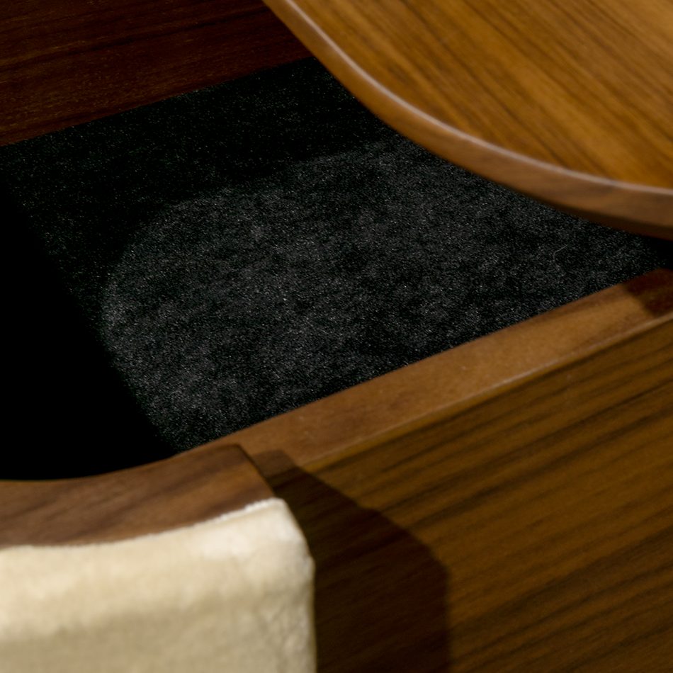 Edith desk detail of open drawer