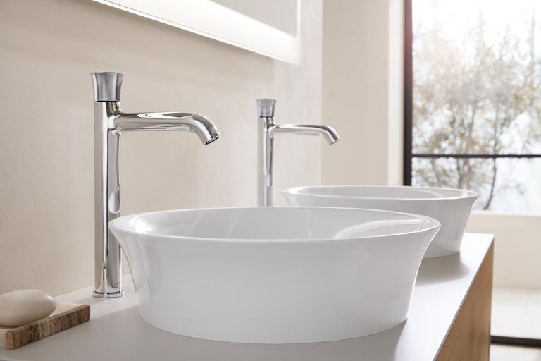 White Tulip close-up of matching basins in white