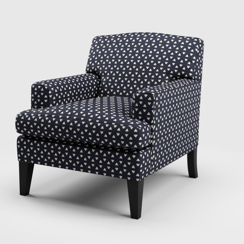 Mokum Samurai textile in ink of armchair 