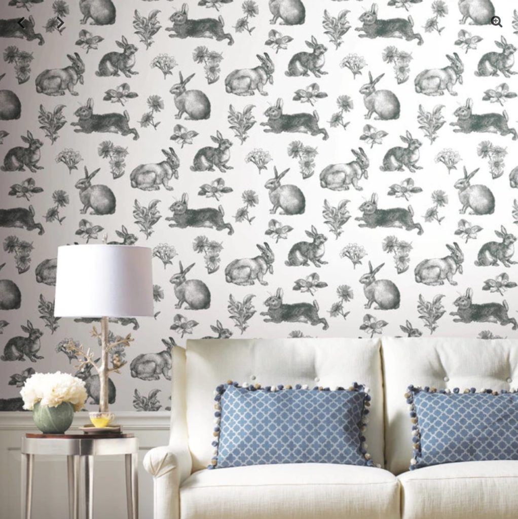 Black & White Bunny Toille