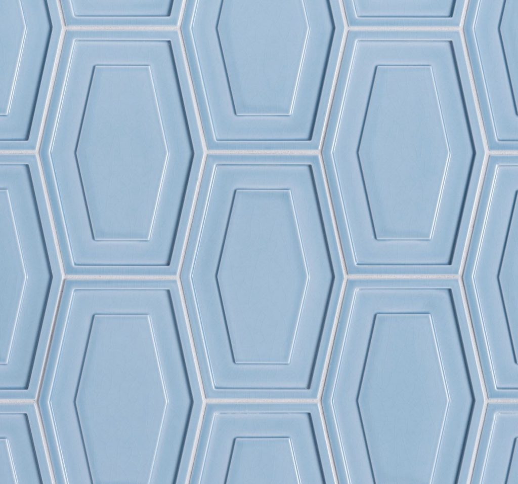 Studio Moderne elongated hexagon sky blue