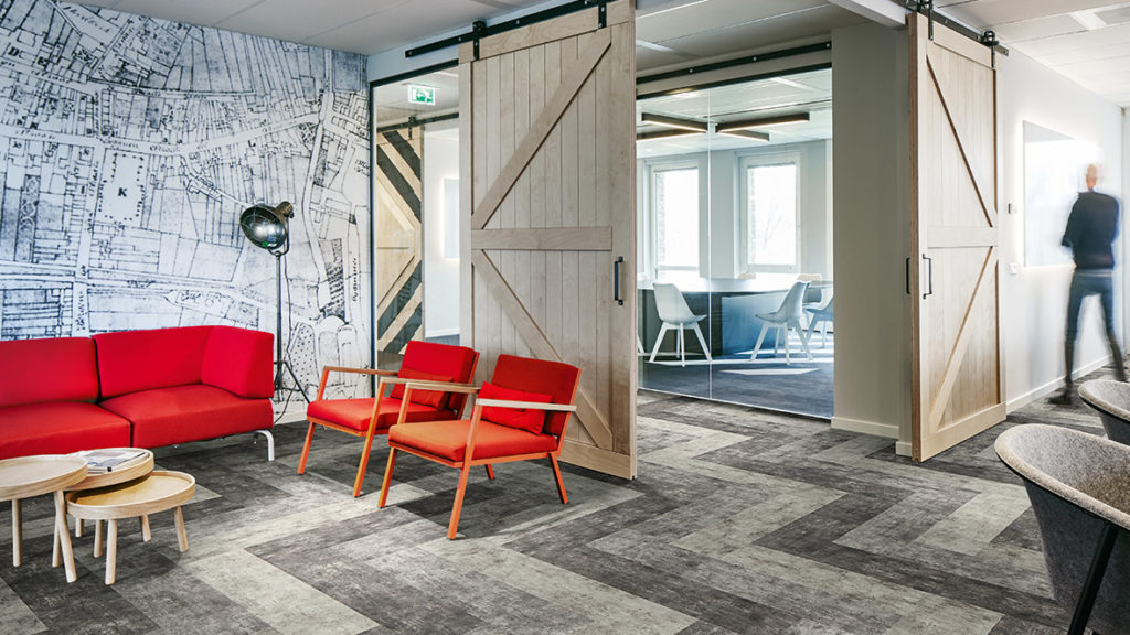 Flotex linear plank in gray and white