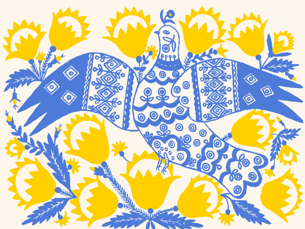 Maria Prymachenko Dove of Peace rug