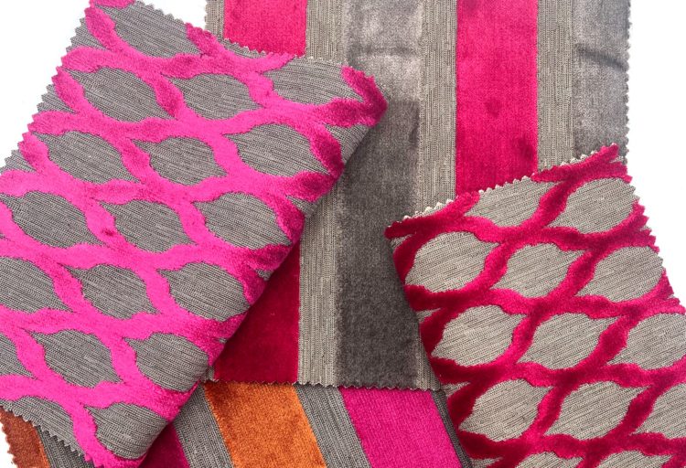 Lara's Velvet stripes and diamonds in pinks, reds, oranges