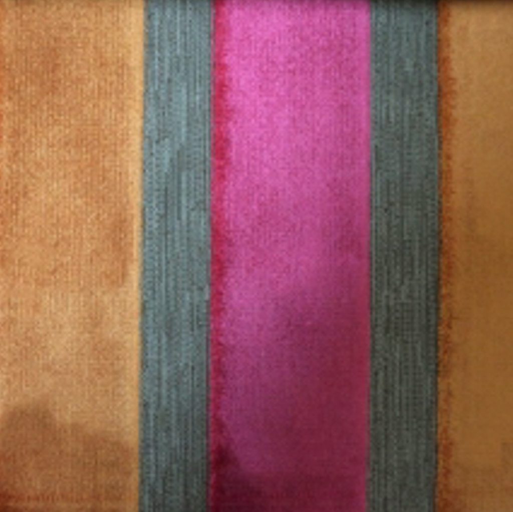 Lara's Velvet swatch detail fuchsia and rust