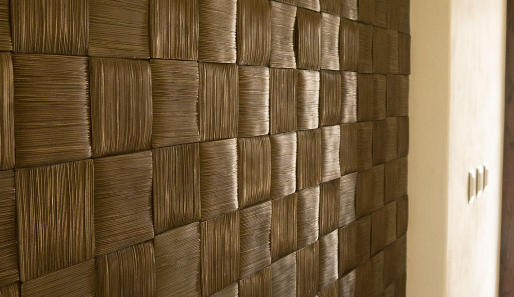 Laguna Tecstone square bronze-coated tiles detail