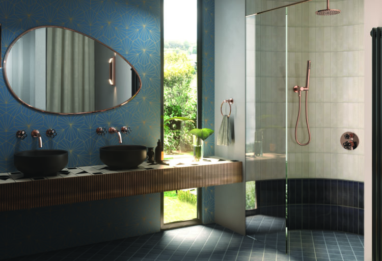 Industrial Chic two faucets in bathroom sink