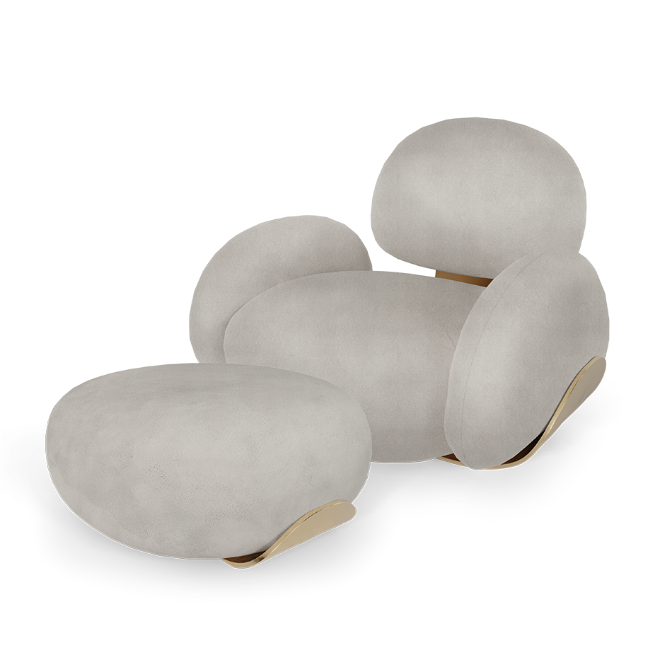 Karlotta chair and ottoman in gray