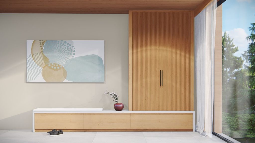OctoTerra Linea rift oak on wardrobe