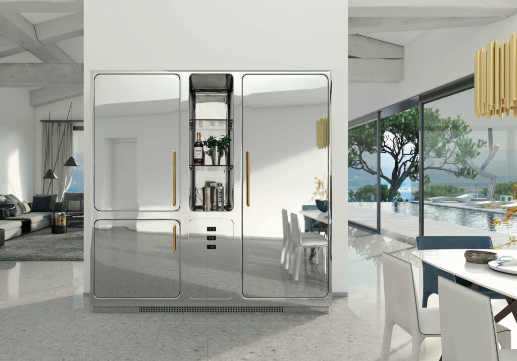 Cold Control with mirror finish in bright kitchen