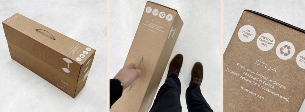 Meseta packaging three images