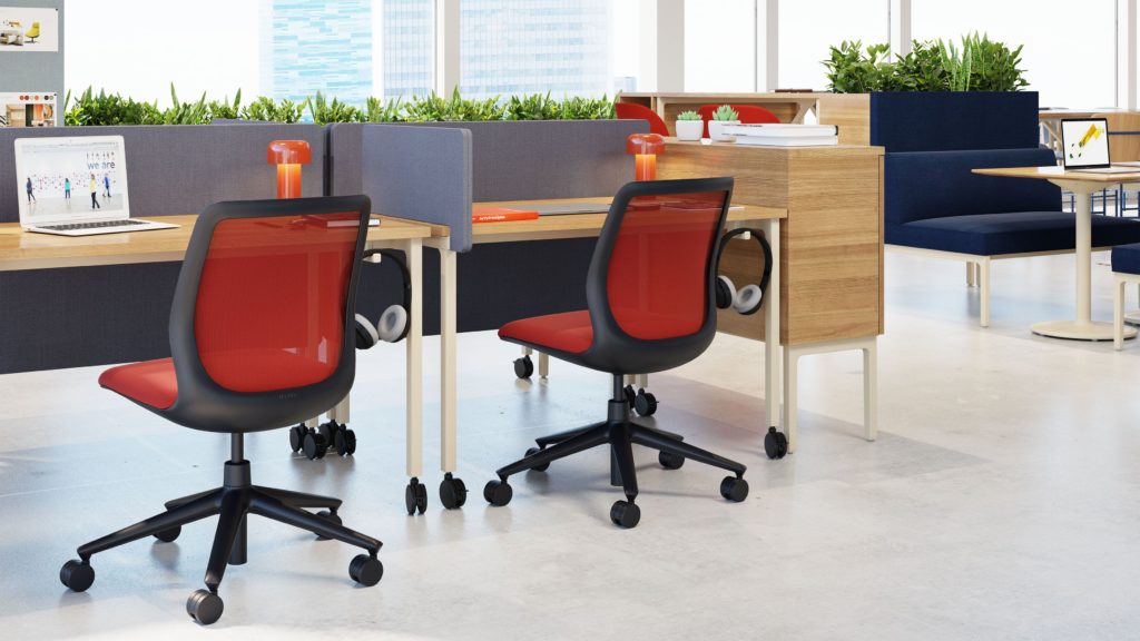 Click black with red mesh seat and back