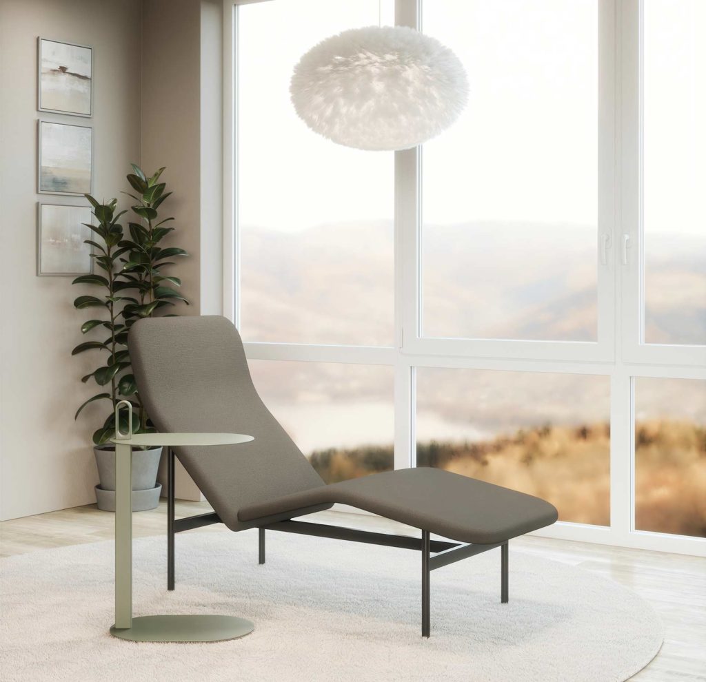 Avalon Lounge in gray rendering in office