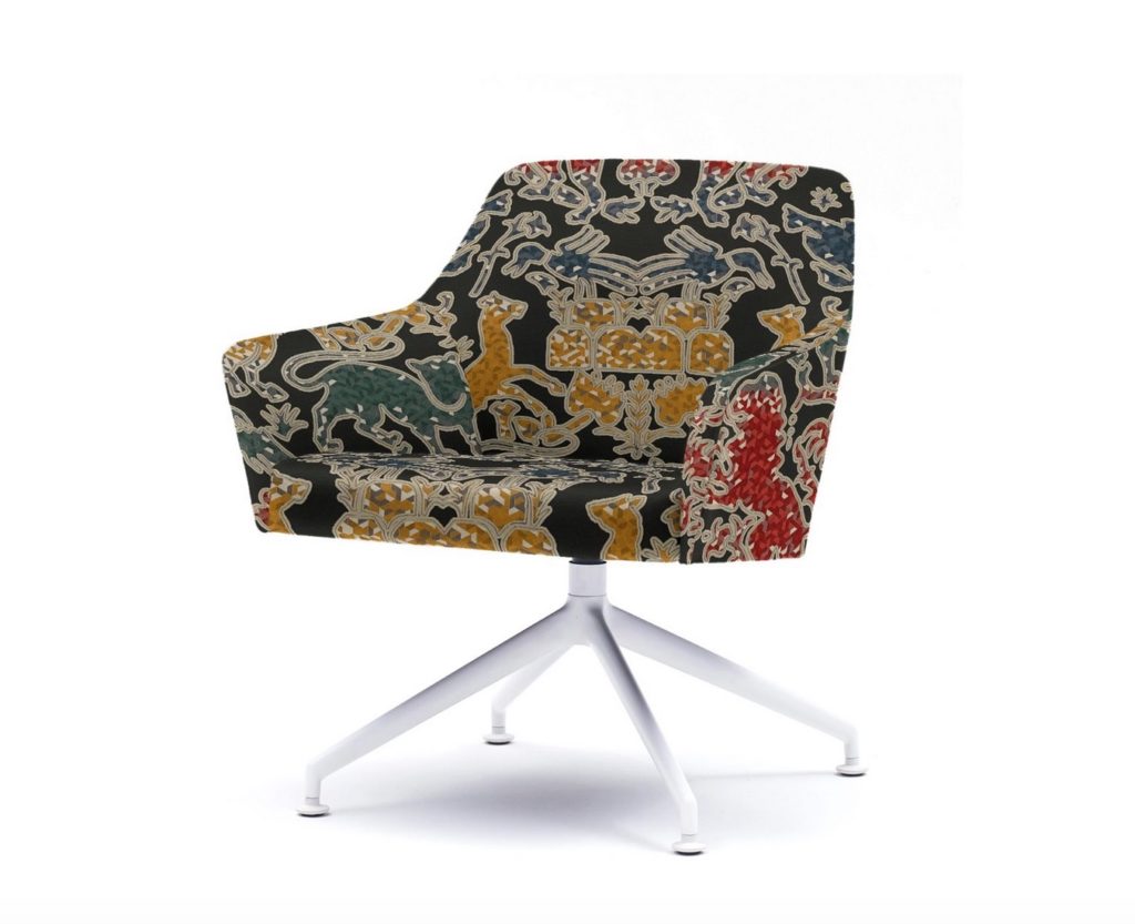 Wild Kingdom upholstery on spinning chair