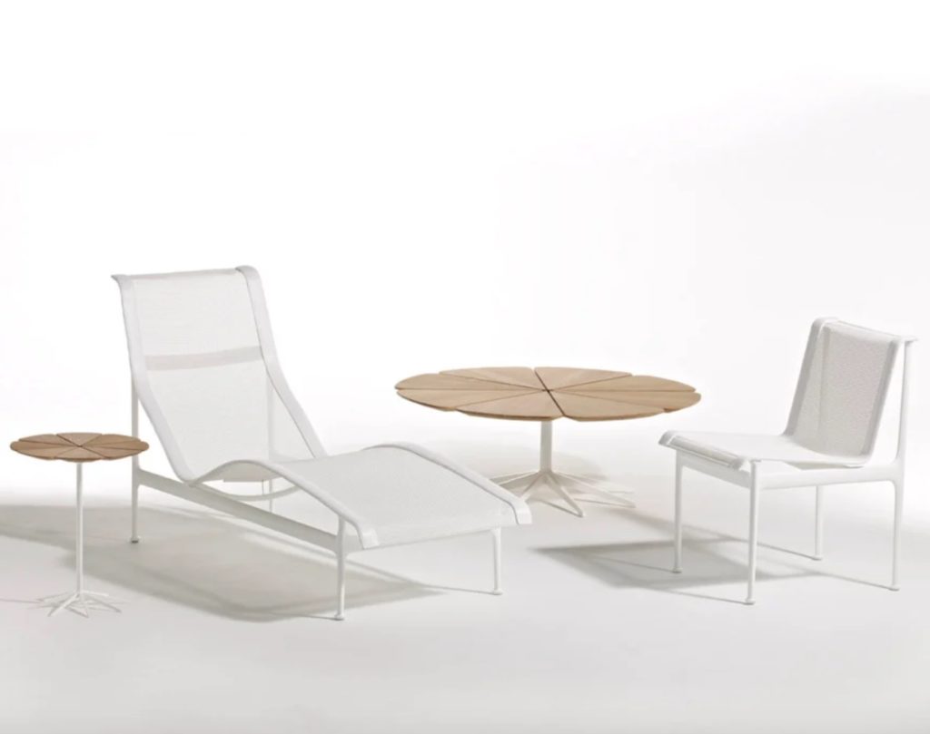 Petal Table large and small with lounge furniture
