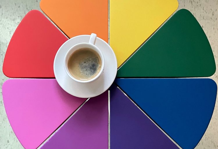 Pride Petal view from above with cup of espresso