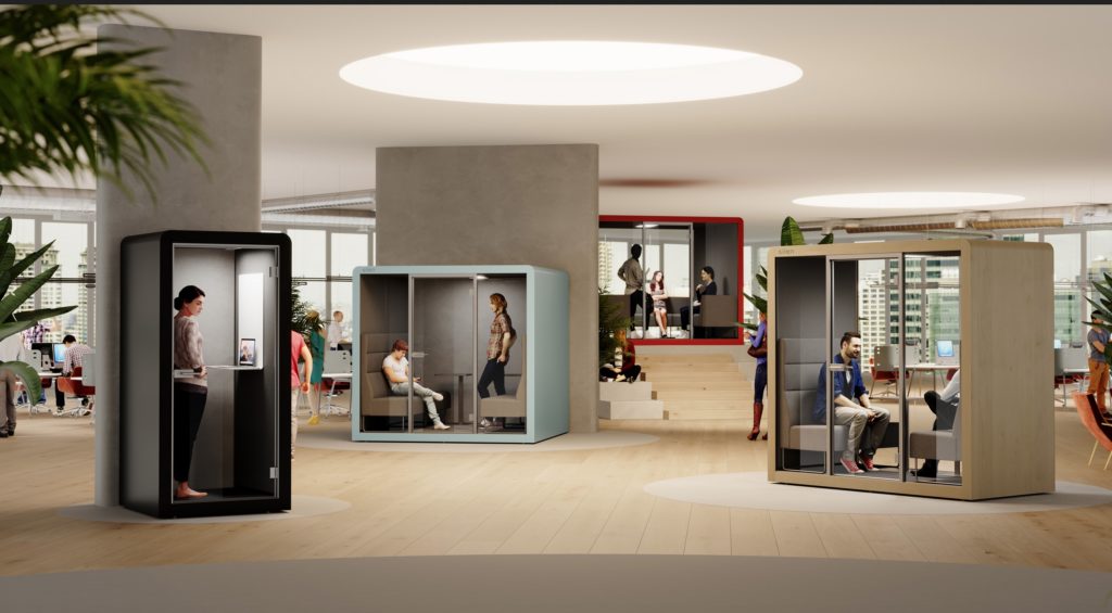 Silen Space pods in open office