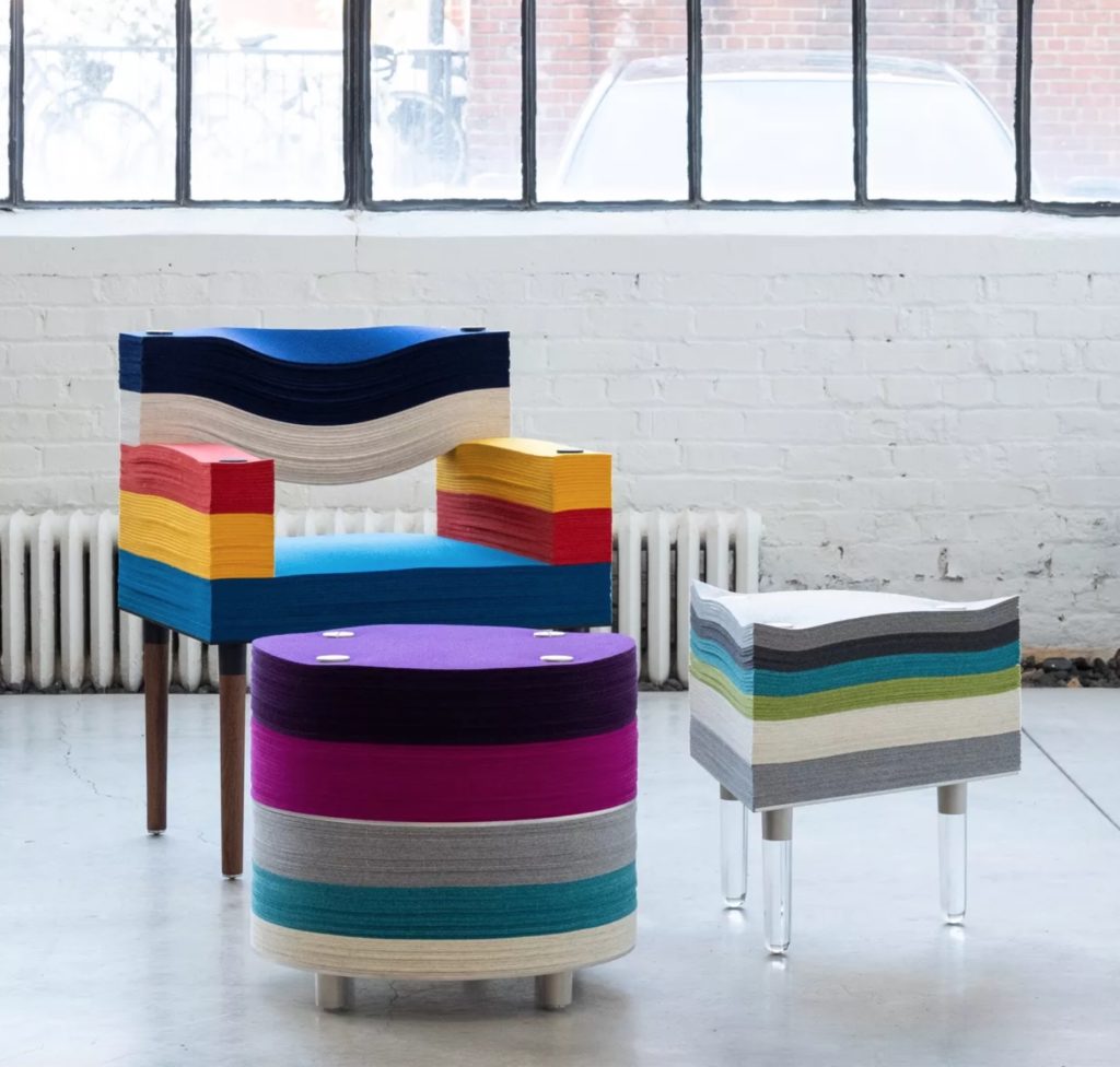Stacklab ottoman, stool, and  armchair 