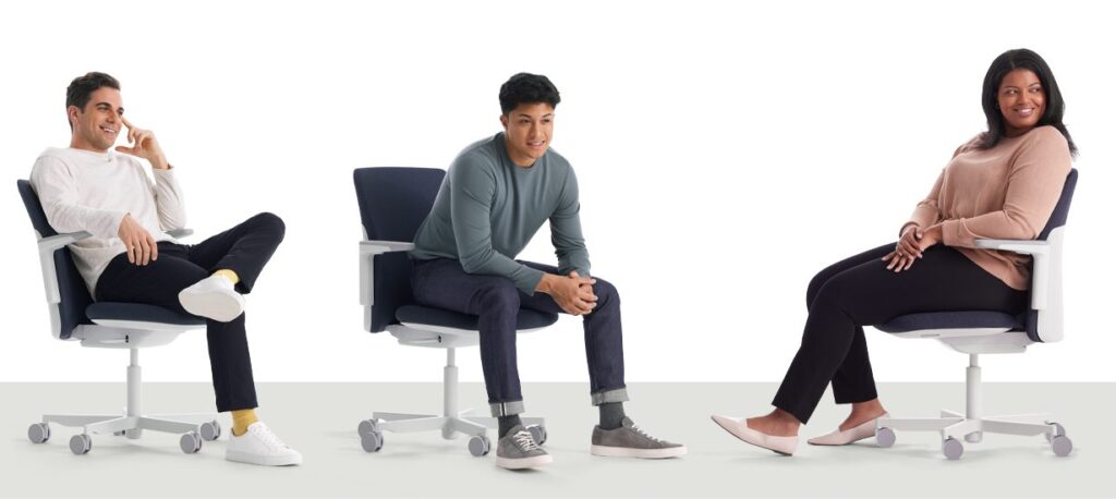 Three people in Path chairs