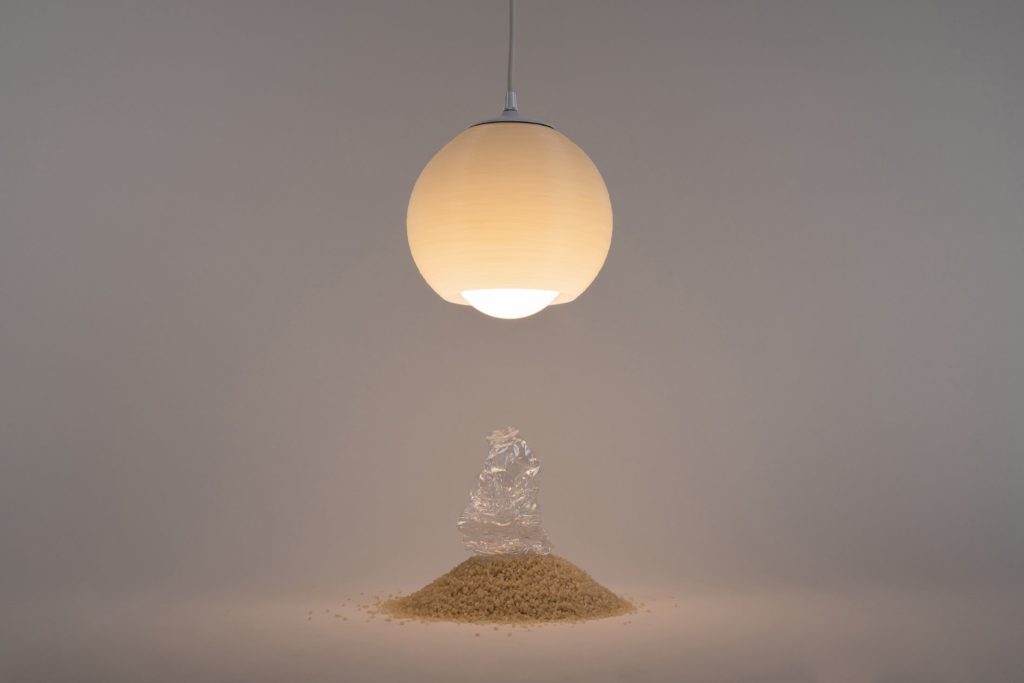 Sea Foam pendant with polypropylene material below