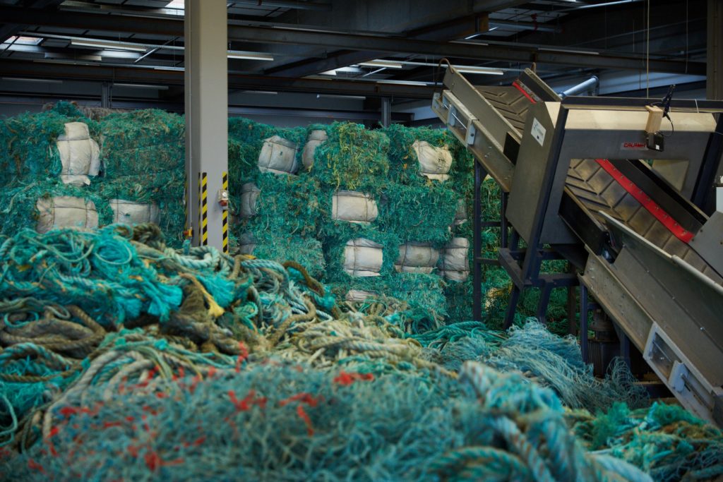 Manufacturing nets into polypropylene pellets