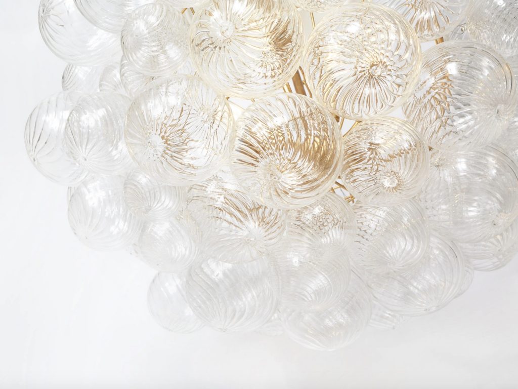 handblown glass chandelier detail