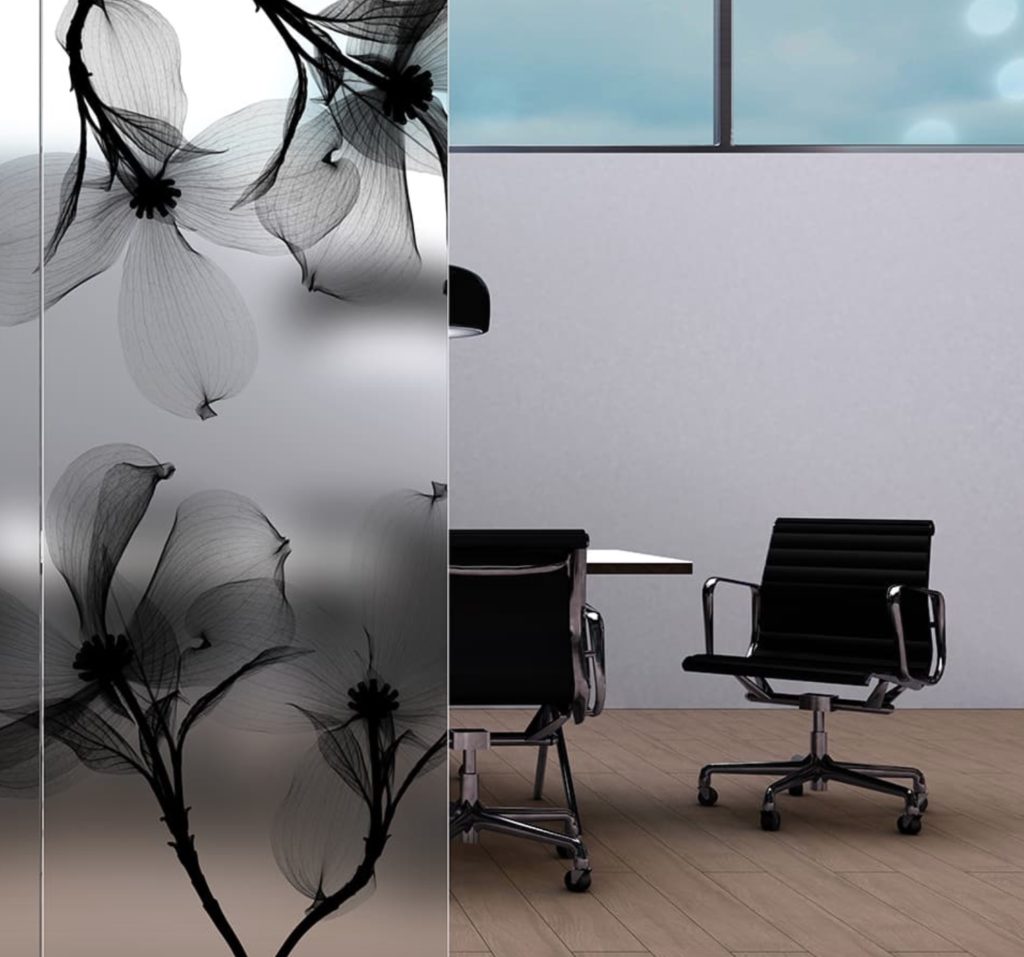 Film Studio floral design with transparent flower blooms