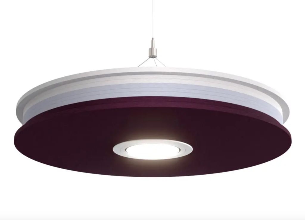 architectural sound dampener detail merlot/white with LED light