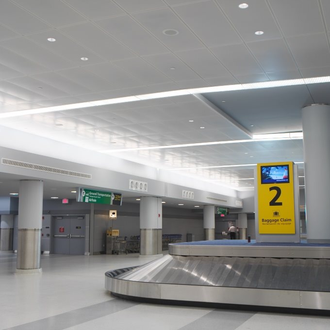 Accurate Perforating panels in baggage carousel at JFK airport